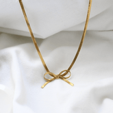 Bow Gold Thick Necklace