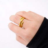 Golden Serpent Wrap Ring