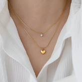 Golden Heart Duo Necklace