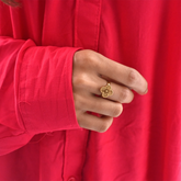 Golden Petal Bloom Ring