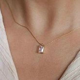 Golden Prism Pendant Necklace