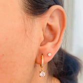 Solitaire Spark Hoop Earrings