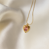 Pink Glimmer Heart Necklace