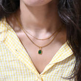 Stacked Elegance Green Necklace