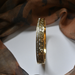 Greek Pattern Gold Kada