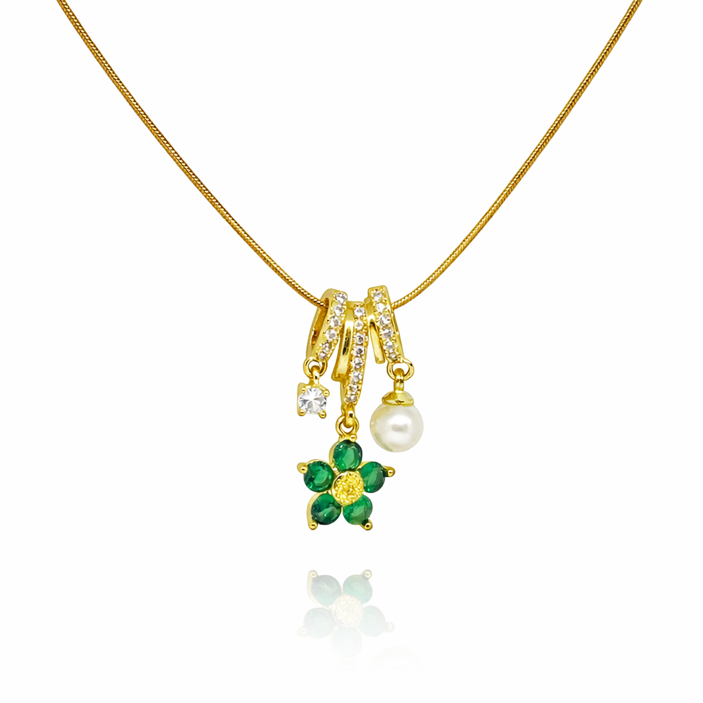 PearlPetal Charm Necklace