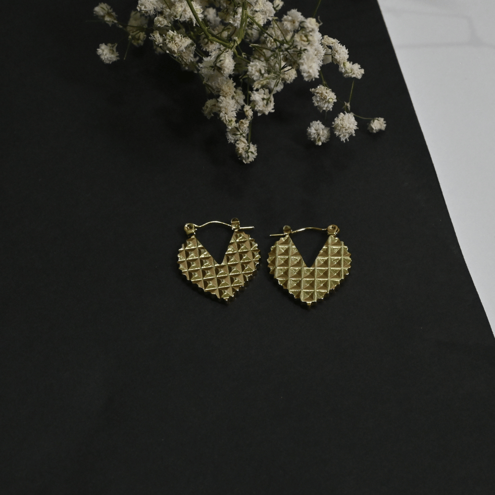Bold Spark Heart Hoops