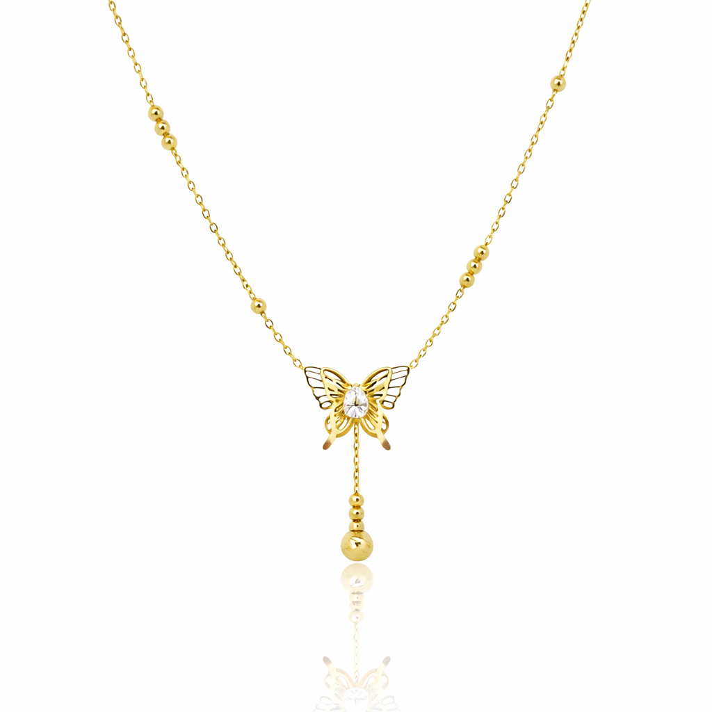 Luna Butterfly Drop Necklace
