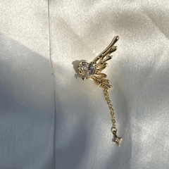 Celestial Wing Heart Drop Earrings