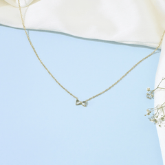 Crystal Bow Charm Necklace