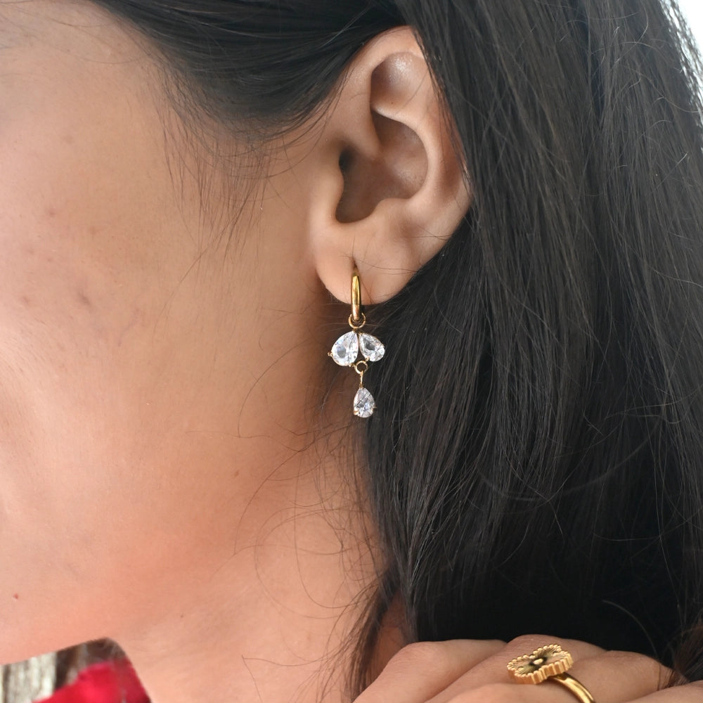 Crystal Drop Bloom Earrings