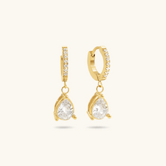 Crystal Drop Elegance Hoops