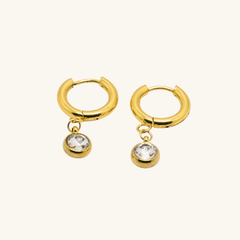 Crystal Drop Halo Hoops
