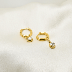 Crystal Drop Halo Hoops