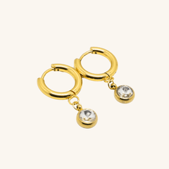 Crystal Drop Halo Hoops