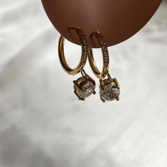Solitaire Spark Hoop Earrings