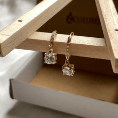 Solitaire Spark Hoop Earrings