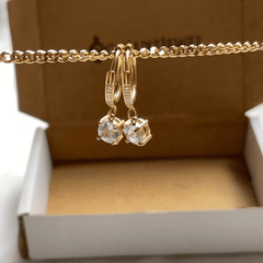 Solitaire Spark Hoop Earrings