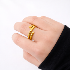 Golden Serpent Wrap Ring