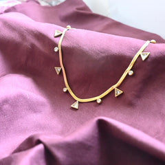 Geometric Gold Triangle Choker Necklace