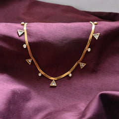 Geometric Gold Triangle Choker Necklace