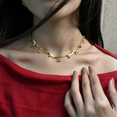Geometric Gold Triangle Choker Necklace