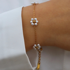 Golden Blossom Necklace & Bracelet Set
