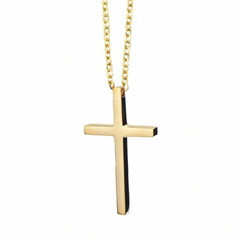 Golden Edge Cross Necklace