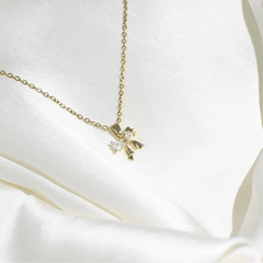 Golden Grace Bow Necklace