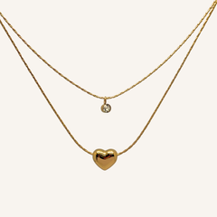 Golden Heart Duo Necklace