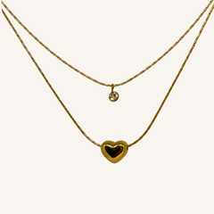 Golden Heart Duo Necklace