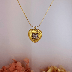 Golden Heart Glow Necklace
