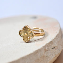 Golden Petal Bloom Ring