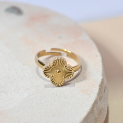 Golden Petal Bloom Ring