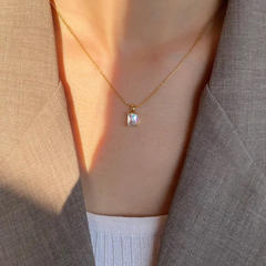 Golden Prism Pendant Necklace