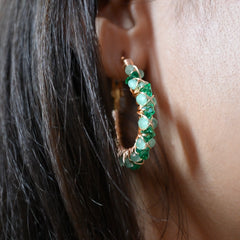 Green Aura Hoops