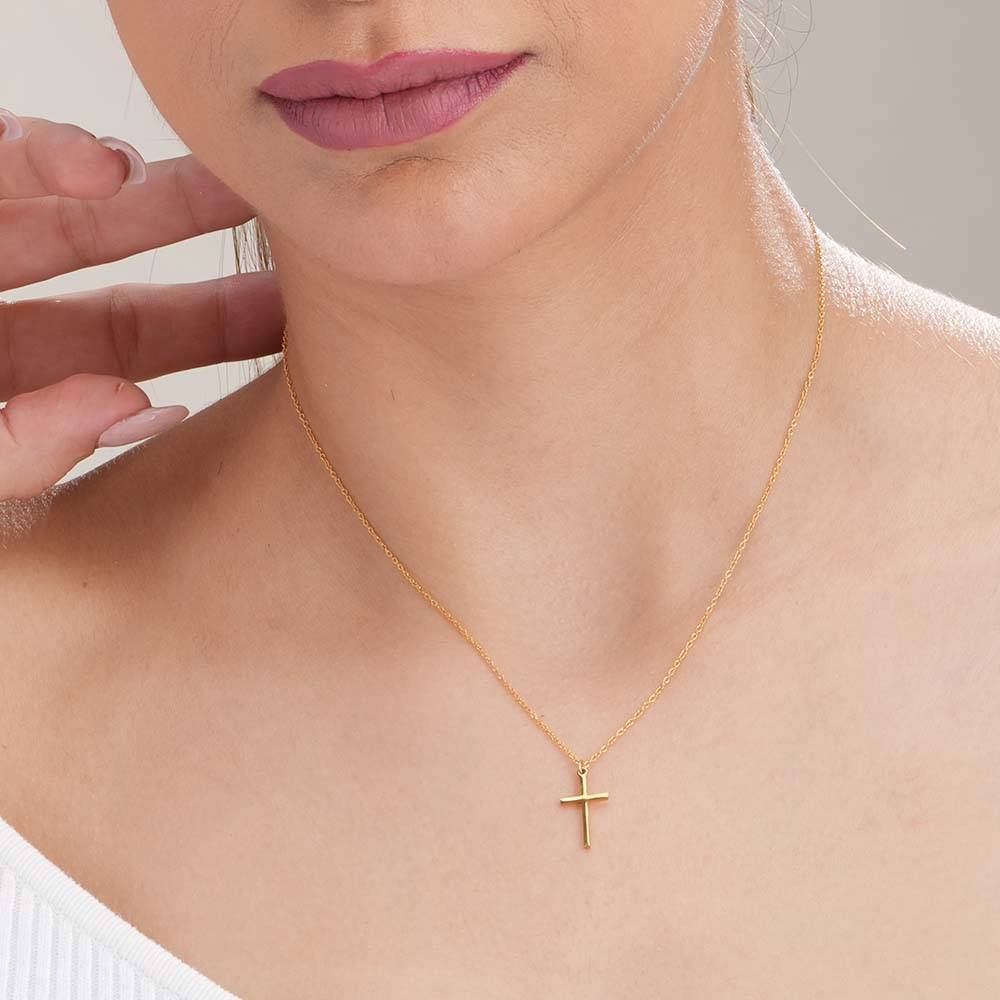 Golden Edge Cross Necklace