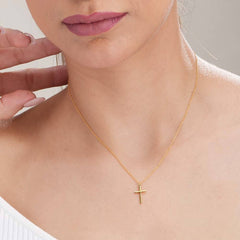Golden Edge Cross Necklace