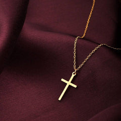 Golden Edge Cross Necklace