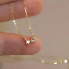Crystal Bow Charm Necklace