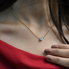 Minimalist Gold Solitaire Necklace