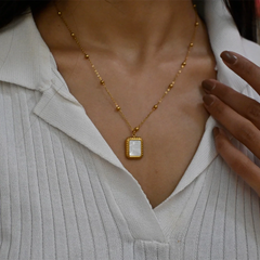 Minimalist Rectangular Pendant Necklace