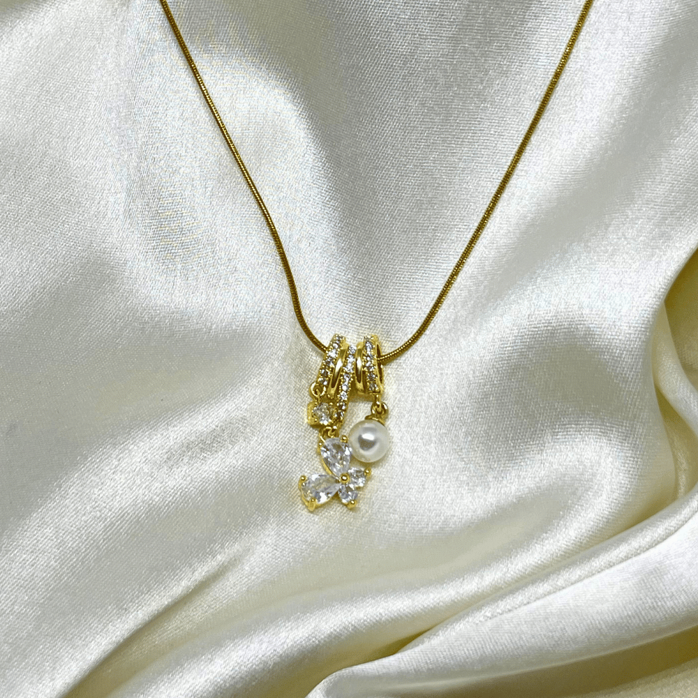 PearlFlare Butterfly Pendant