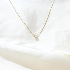 Minimalist Gold Solitaire Necklace
