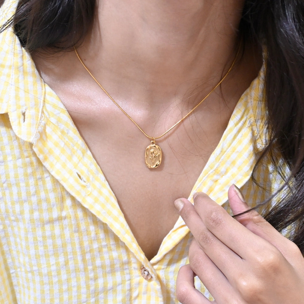 Rose Etch Pendant