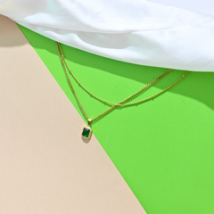 Stacked Elegance Green Necklace