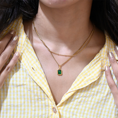 Stacked Elegance Green Necklace
