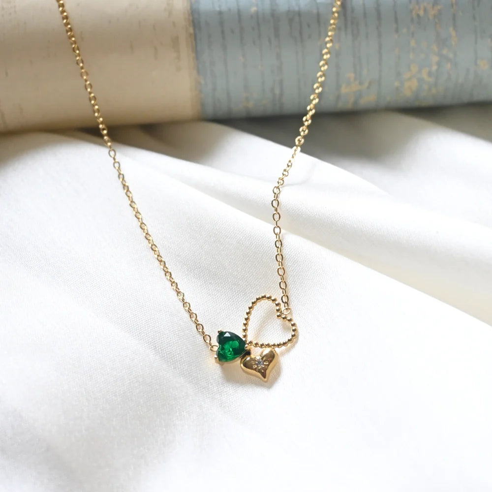 Trinity Heart Charm Necklace