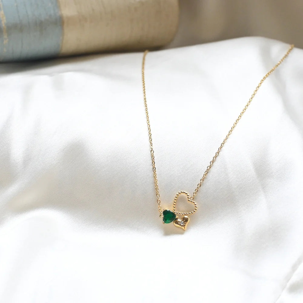 Trinity Heart Charm Necklace
