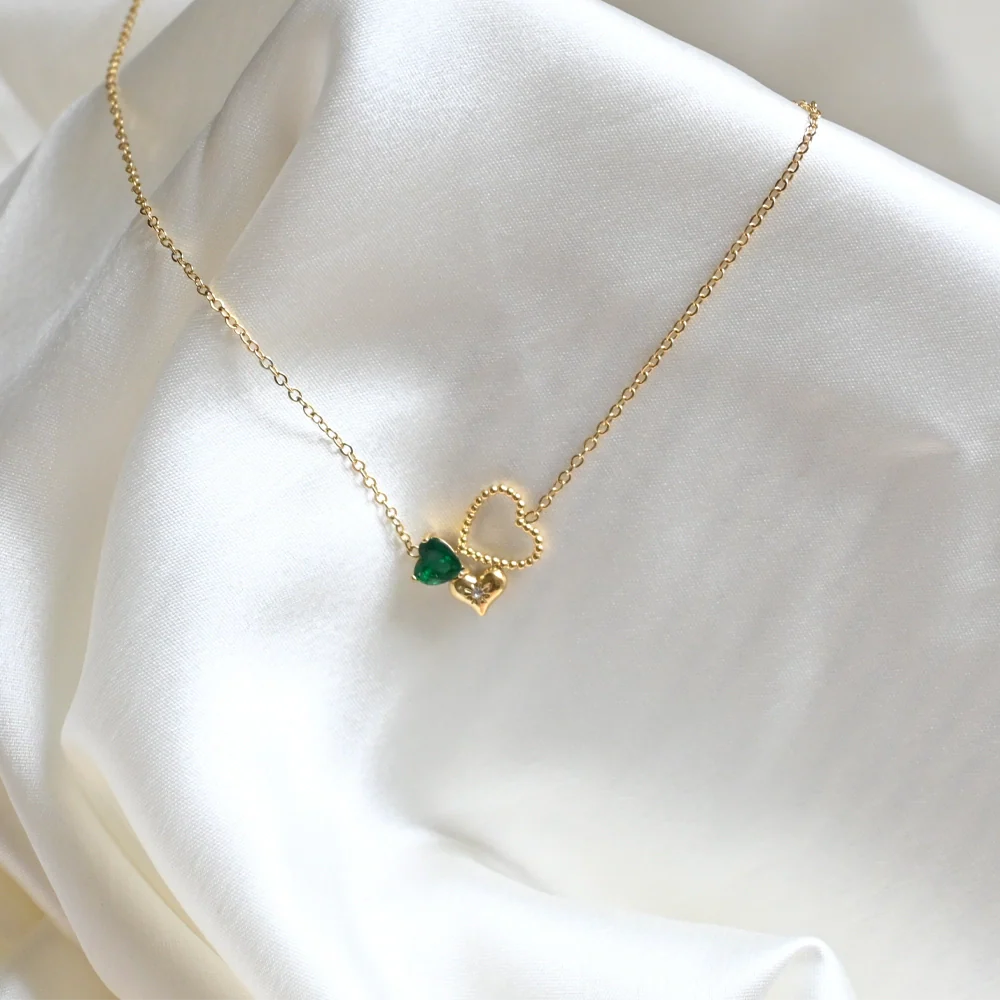 Trinity Heart Charm Necklace